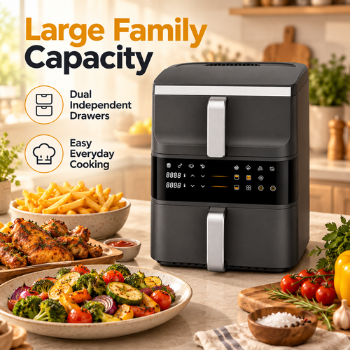10L Stacked Dual-Drawer Air Fryer