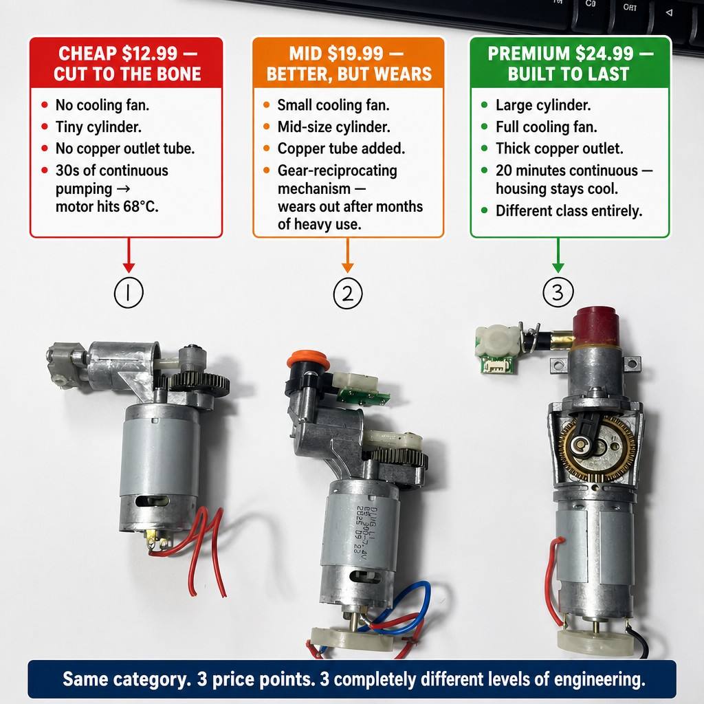 Car Air Pump Teardown: $12.99 vs $19.99 vs $24.99 — What Your Money Actually Buys