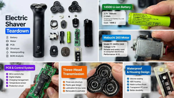 Electric Shaver Teardown and Component BOM Analysis by BaiSourcing Product Lab