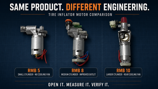 RMB 5 vs RMB 8 vs RMB 10 Tire Inflator Motors: What