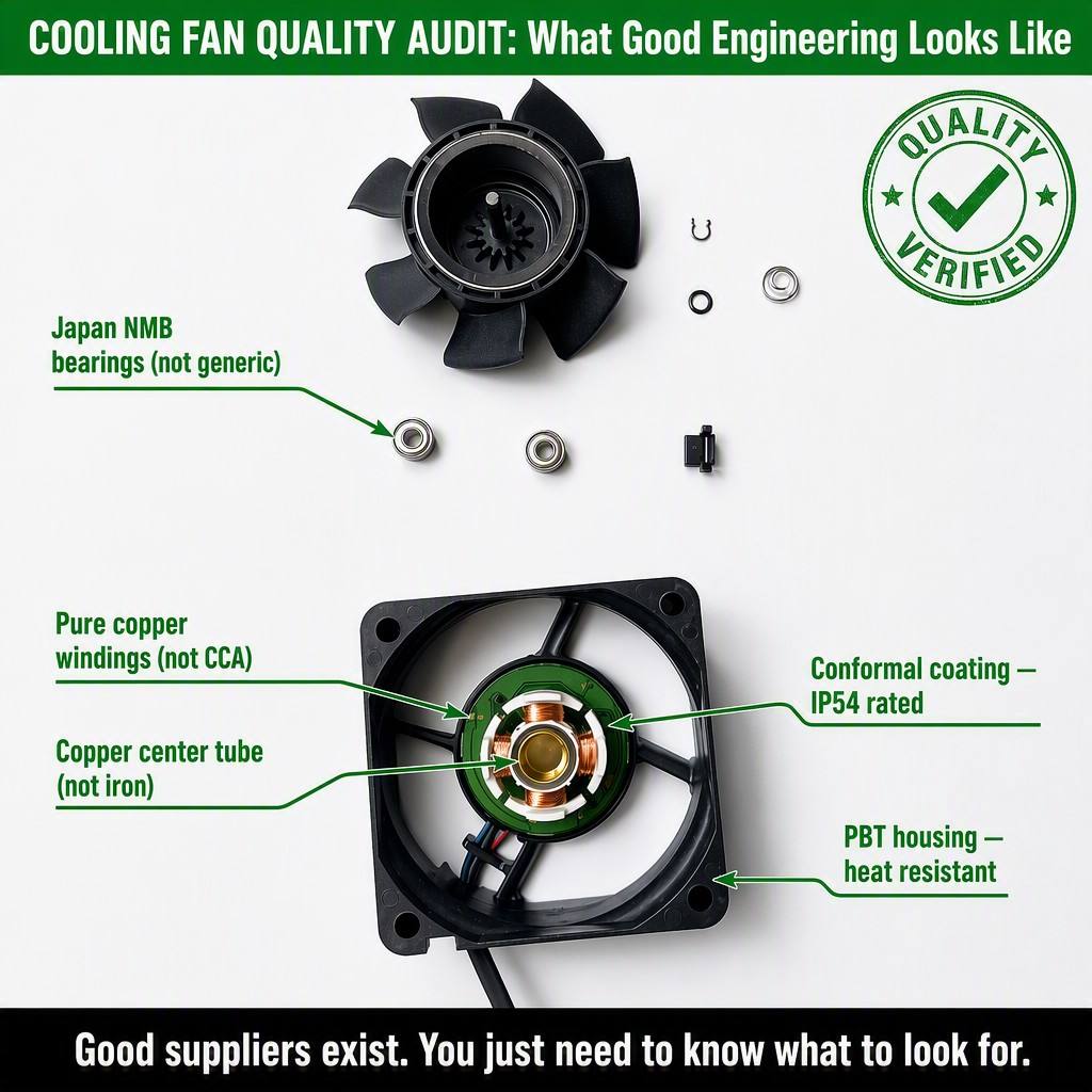 Cooling Fan Quality Audit: 5 Engineering Features That Separate Good Suppliers From Cheap Ones