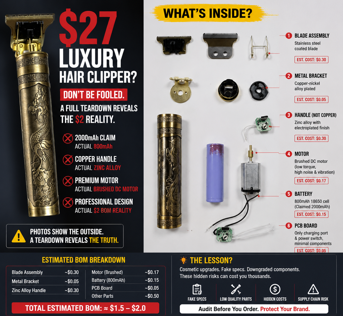 $27 Luxury Hair Clipper Teardown: What a BOM Audit Reveals Behind the Design