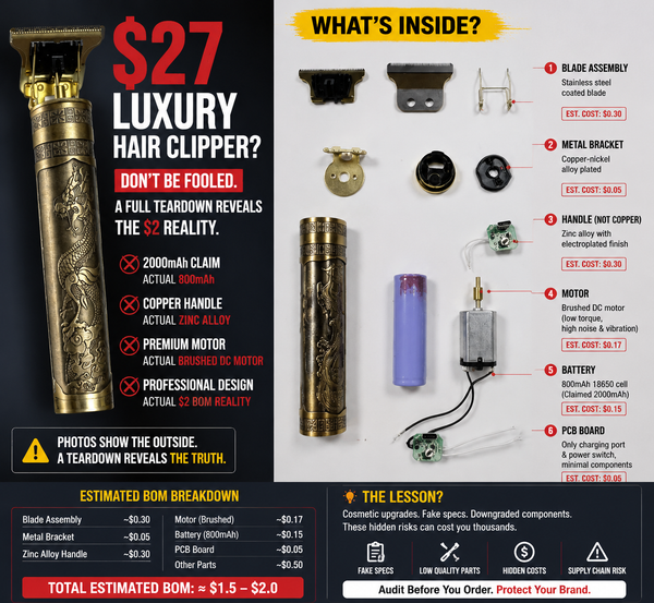 $27 Luxury Hair Clipper Teardown: What a BOM Audit