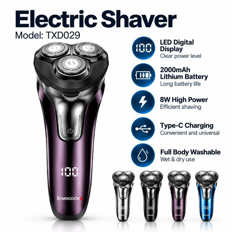 3D Floating Head Rechargeable Electric Shaver (Model: TXD029)