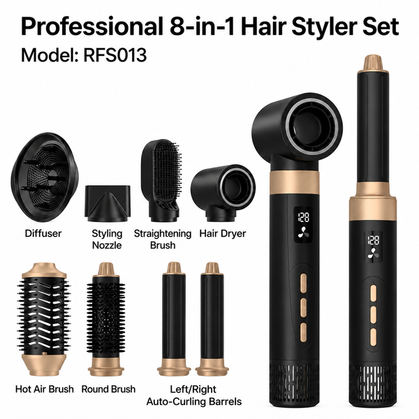 8-in-1 Premium Air Styler Model RFS013 Studio Shot