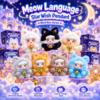 Meow Language Cat Plush Keychains Lineup