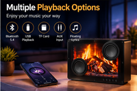 Fireplace Visual Bluetooth Speaker YXFA-005 20W Stereo Dual 66mm Drivers