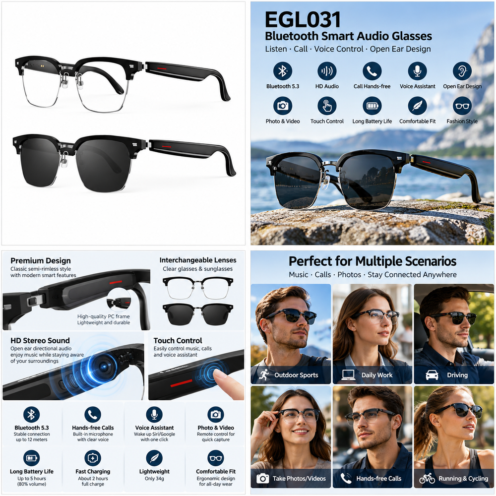 Bluetooth Smart Audio Glasses