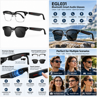 Bluetooth Smart Audio Glasses EGL031 with Bluetooth 5.3 and clear and dark lens options