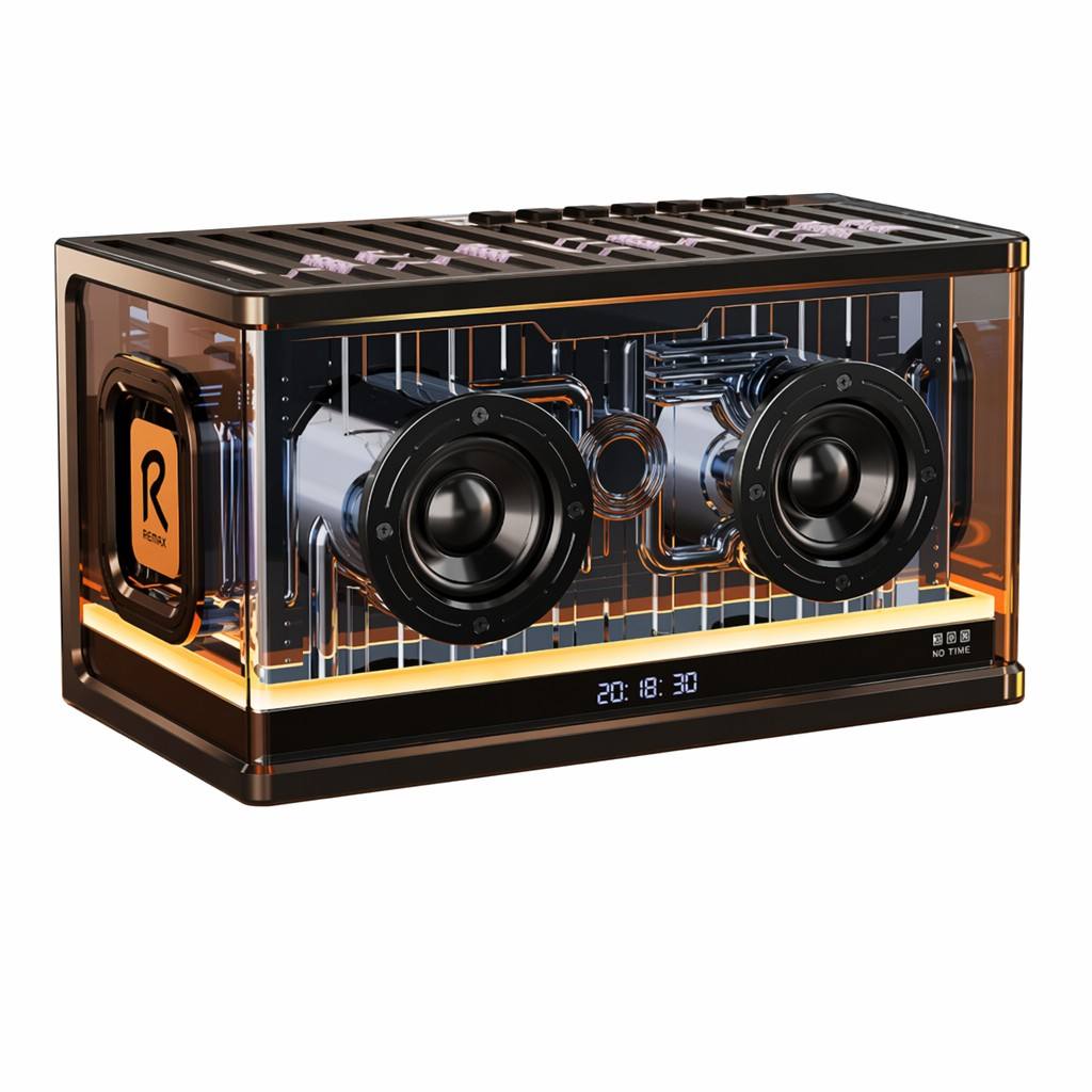 Cyberpunk Transparent Speaker with Clock - REMAX