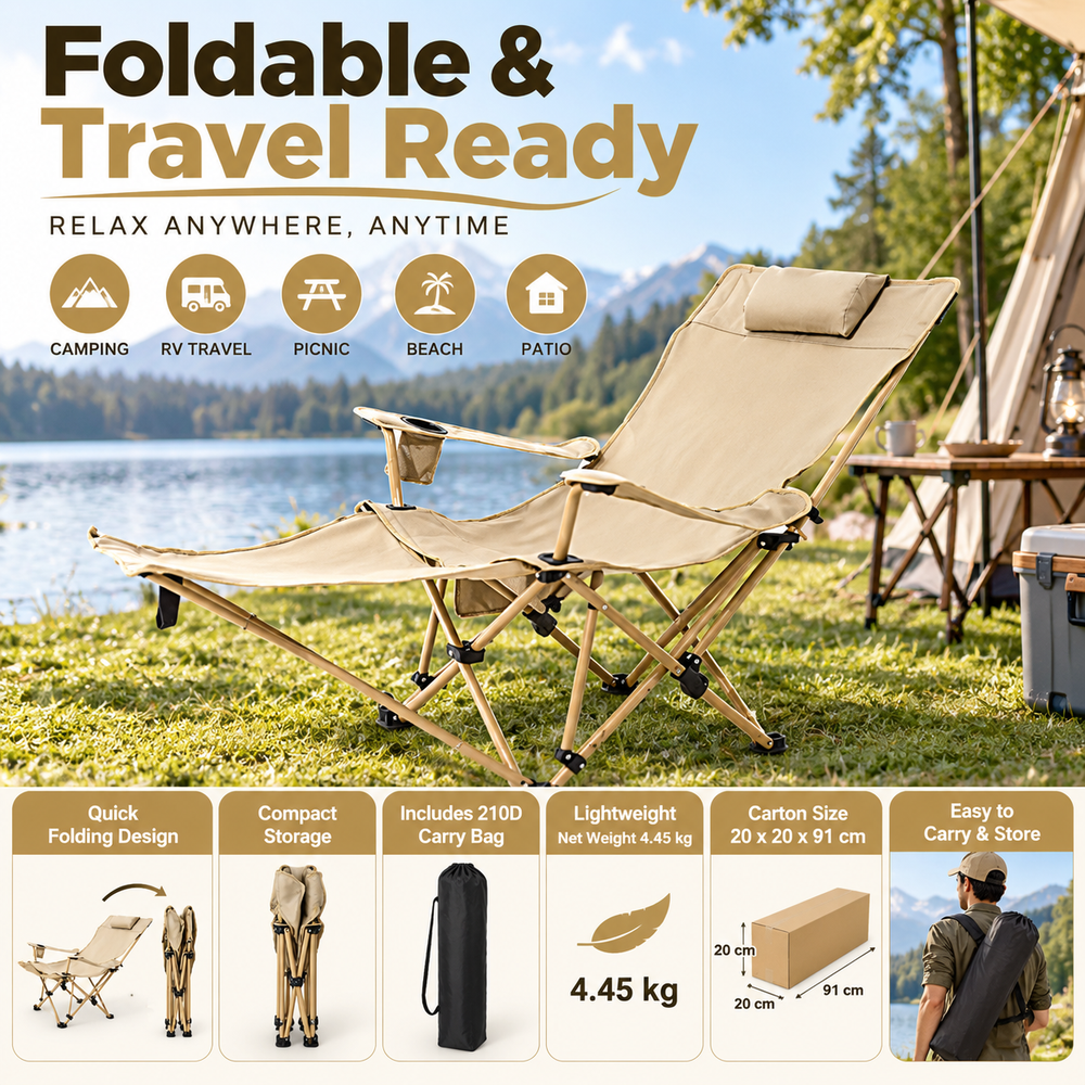 Reclining Folding Camping Lounge Chair (Model: HWY052)