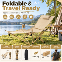Reclining Folding Camping Lounge Chair (Model: HWY052) - Image 1