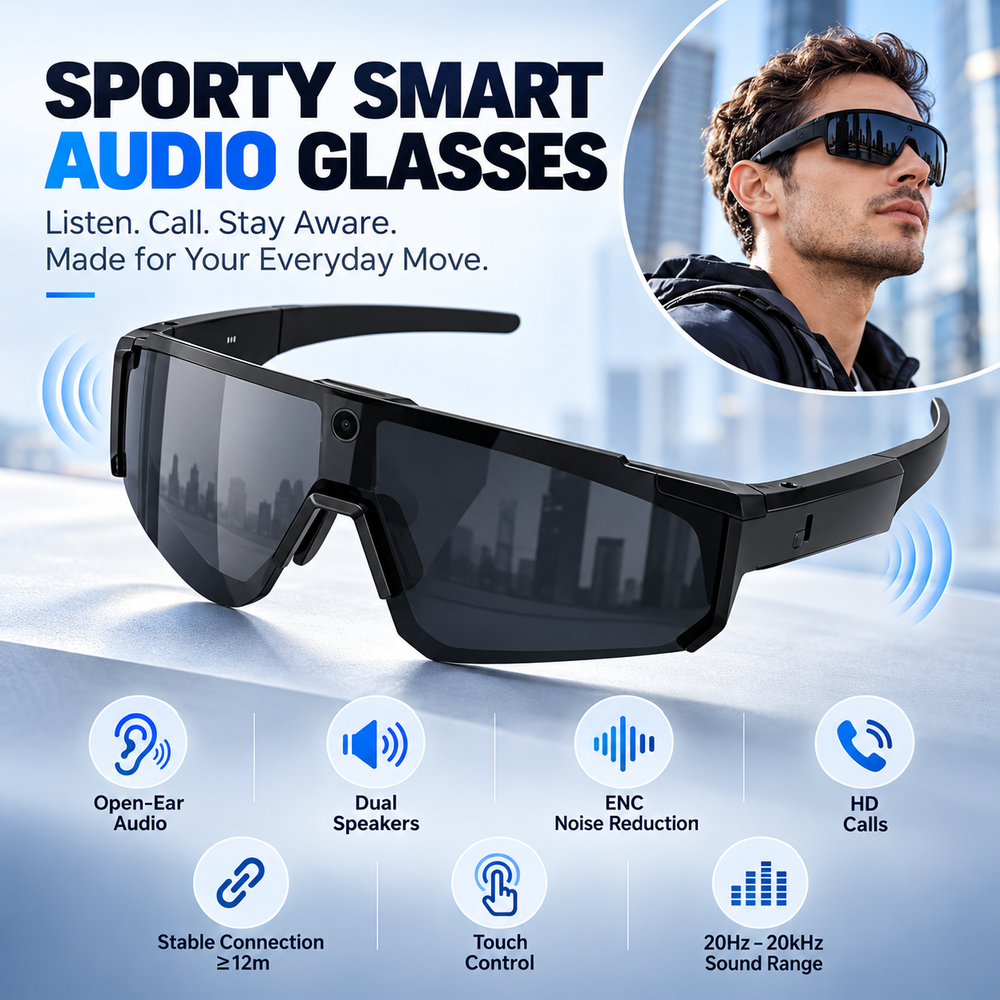 8MP Smart Camera Sports Glasses