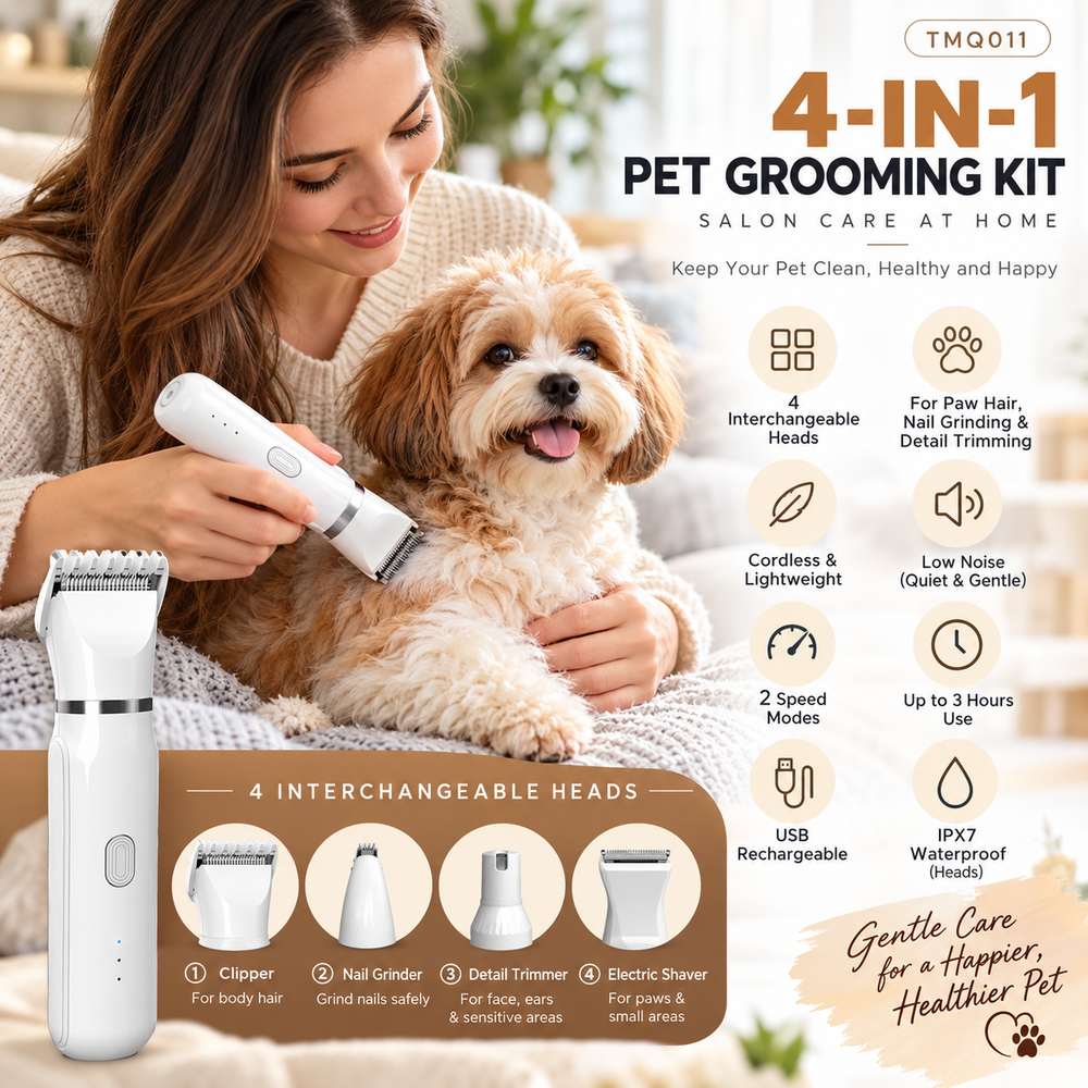 4-in-1 Rechargeable Pet Grooming Kit
