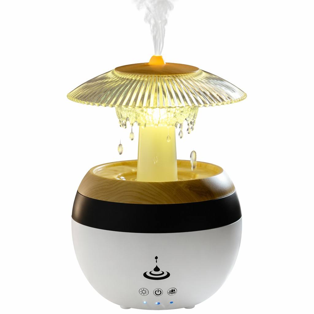 Mushroom Rain Cloud Humidifier with LED Night Light