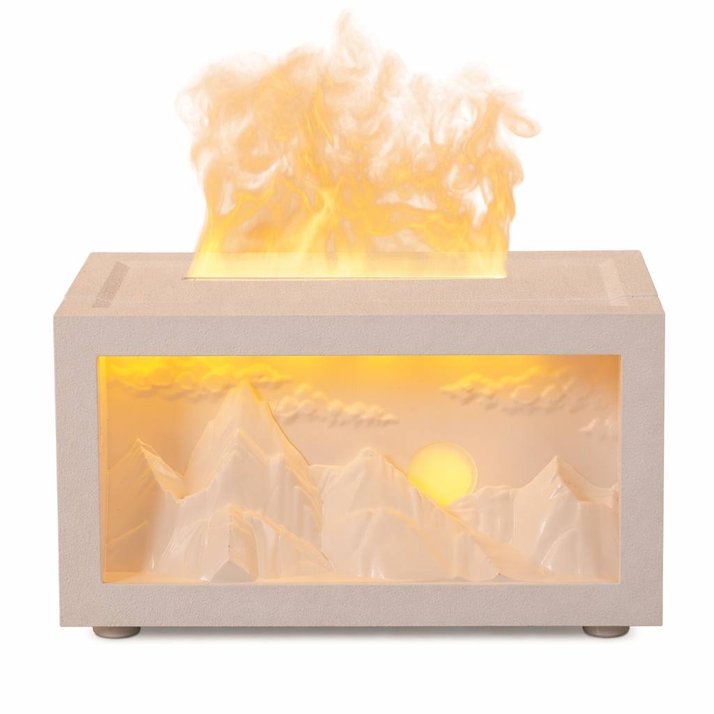 Mountain Scene Aroma Diffuser with Flame Mist Effect