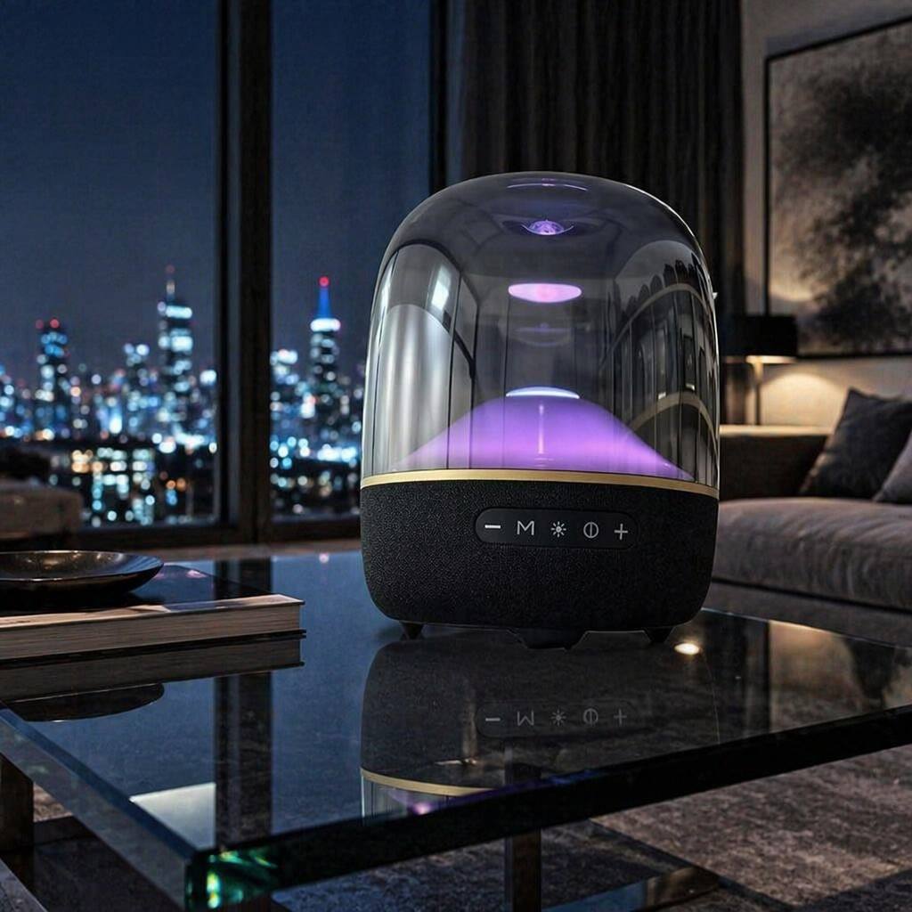 Compact LED Bluetooth Speaker - Purple Glow