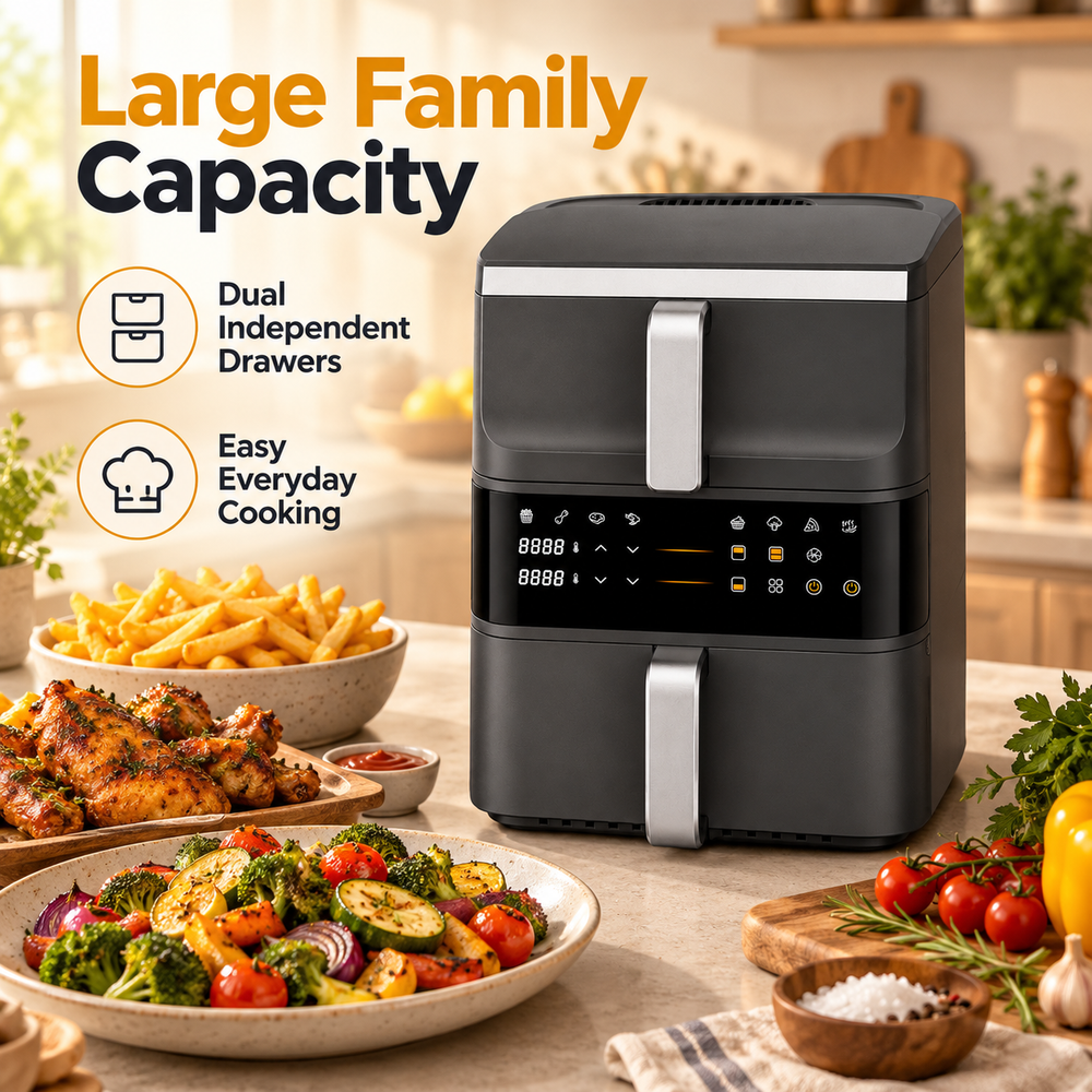 10L Stacked Dual-Drawer Air Fryer