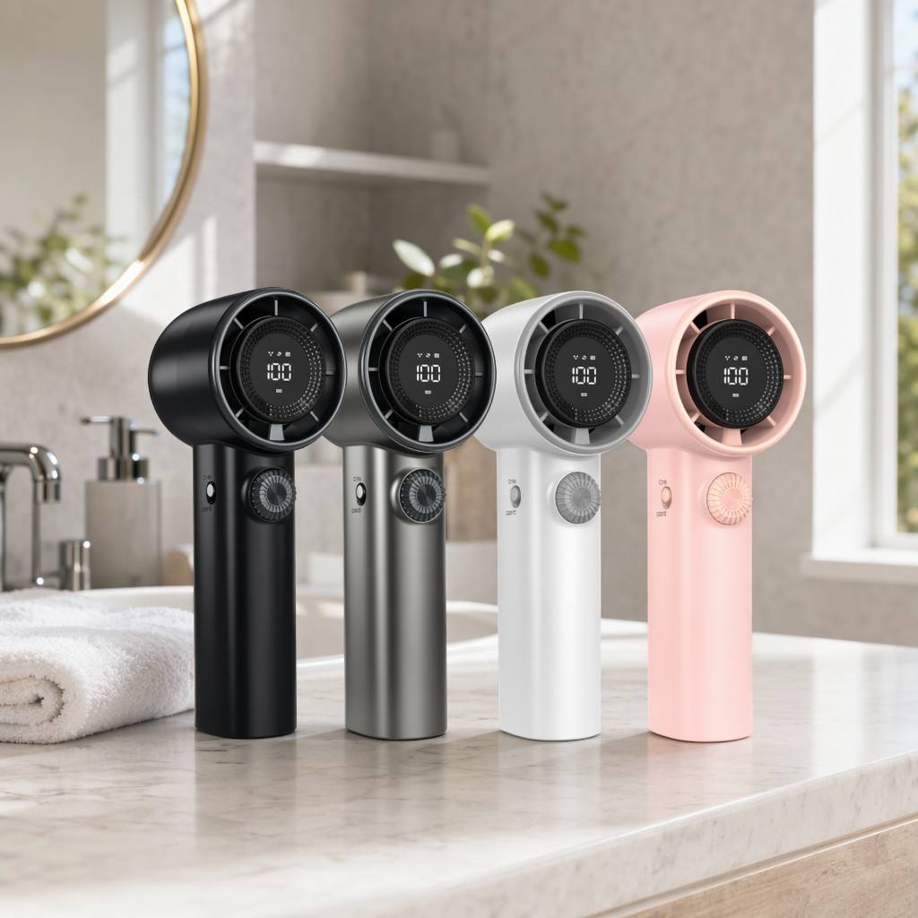 High-Speed Handheld Turbo Fan with Rotary Dial