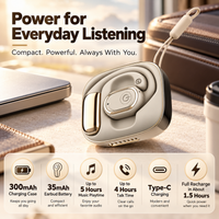 Single-Ear Bluetooth Earbud with Charging Case EEL041 in Obsidian Black with lanyard case