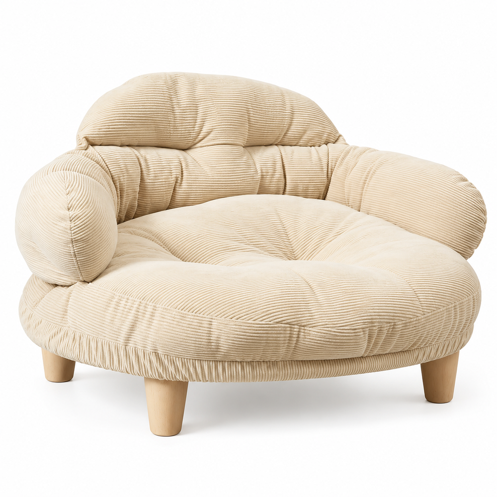 Cloud-Style Pet Sofa with Wraparound Bolsters