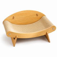 Curved Cat Scratcher Lounge with Wooden Base (MPJ025) - product image 3