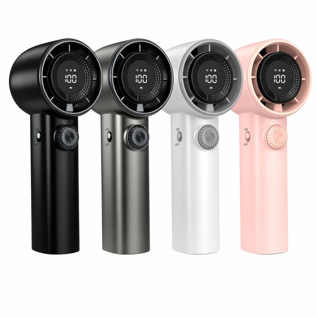 High-Speed Handheld Turbo Fan with Rotary Dial
