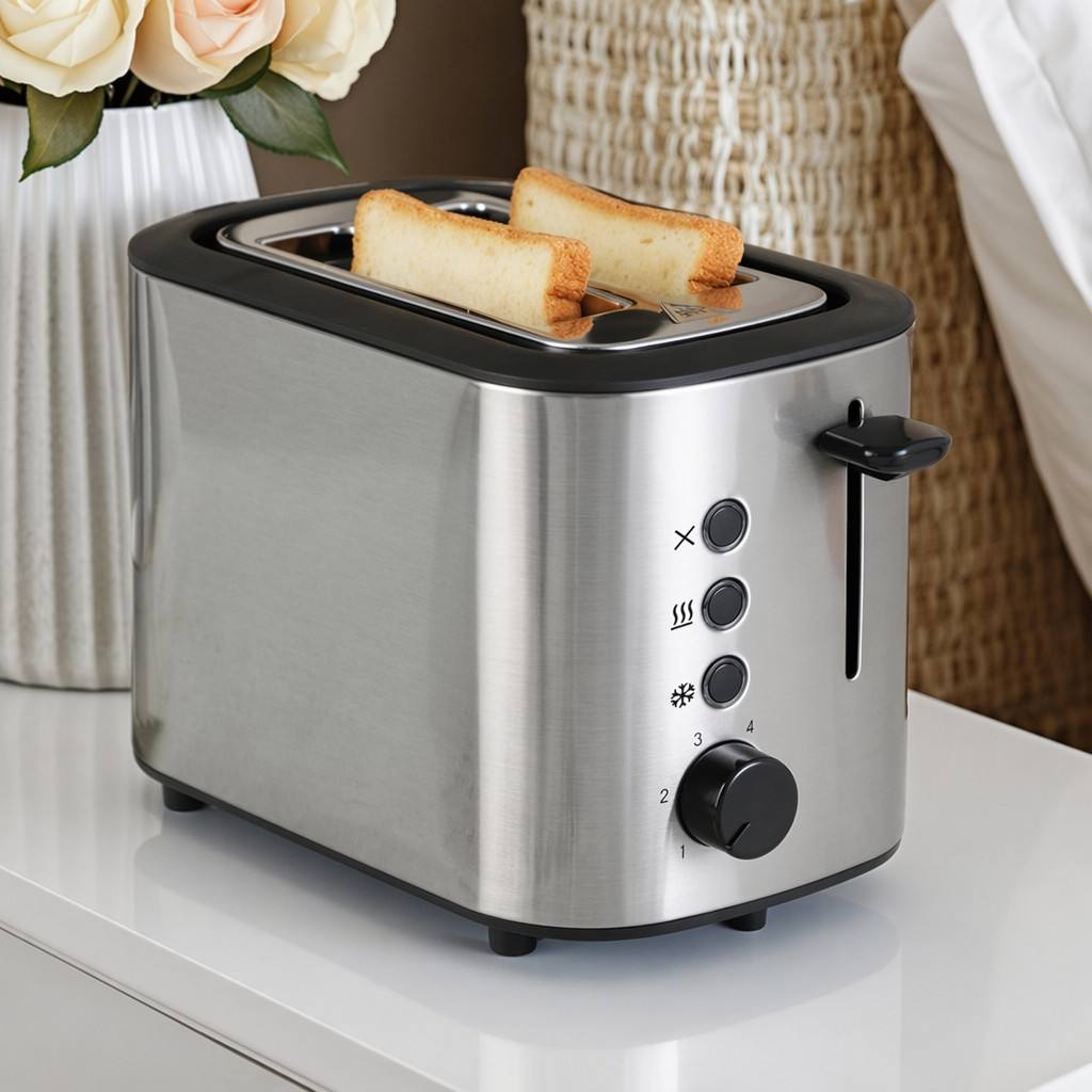 2-Slice Stainless Steel Toaster - Reheat & Defrost