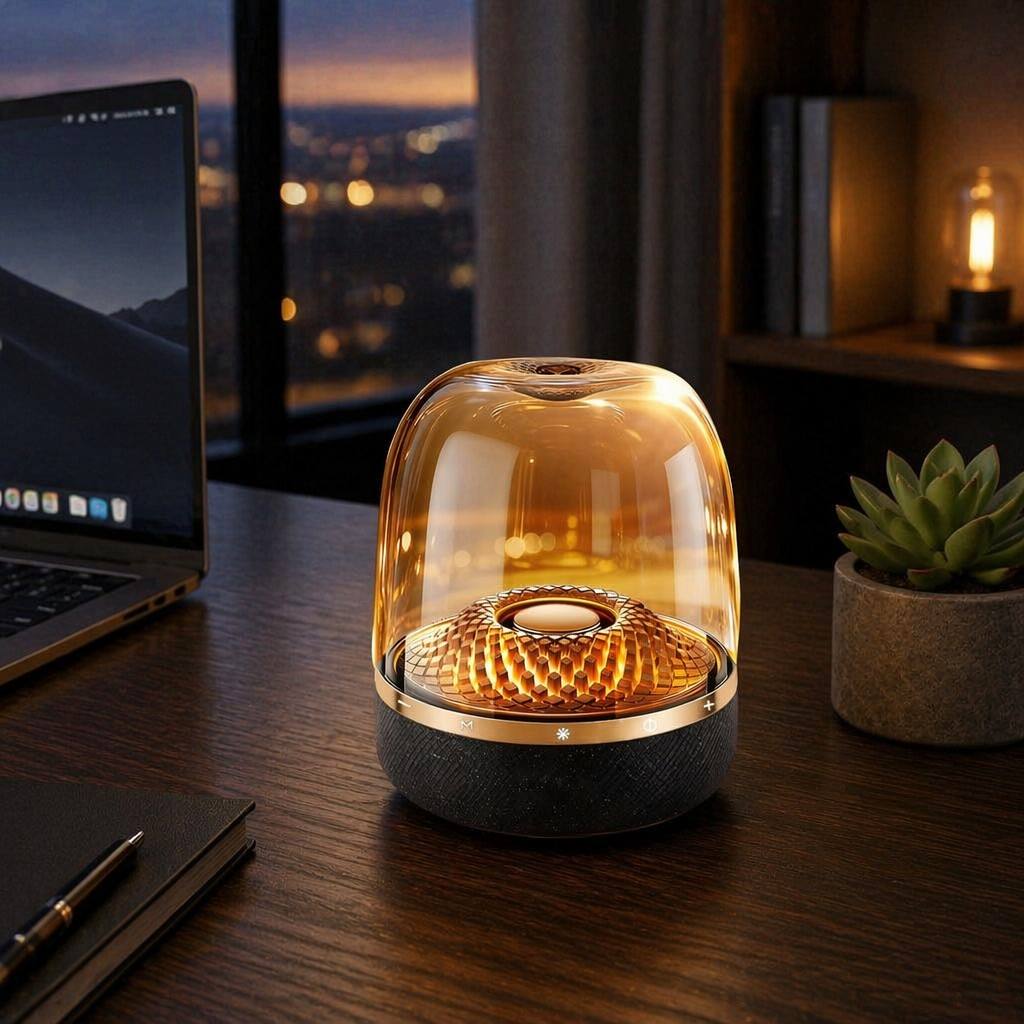 Desktop Ambient Light Bluetooth Speaker - Amber Edition
