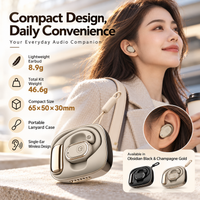 Single-Ear Bluetooth Earbud with Charging Case EEL041 in Champagne Gold