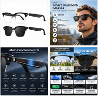 Bluetooth Smart Audio Glasses EGL031 feature graphic: 34g, 100mAh and magnetic charging