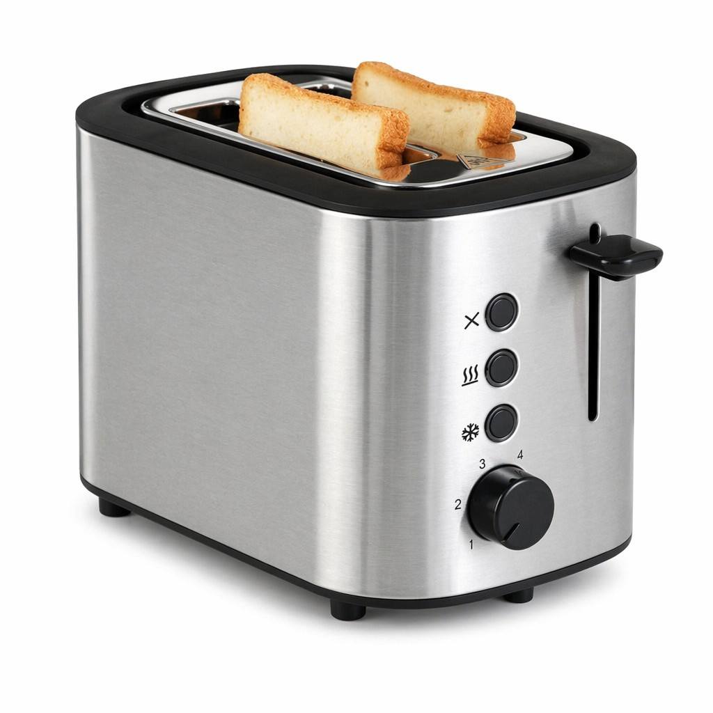 2-Slice Stainless Steel Toaster - Reheat & Defrost