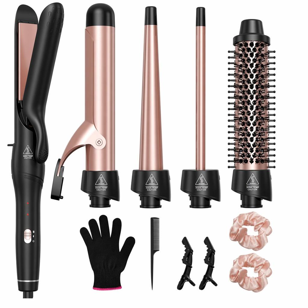 8-in-1 Hair Styling Kit with Flat Iron Handle